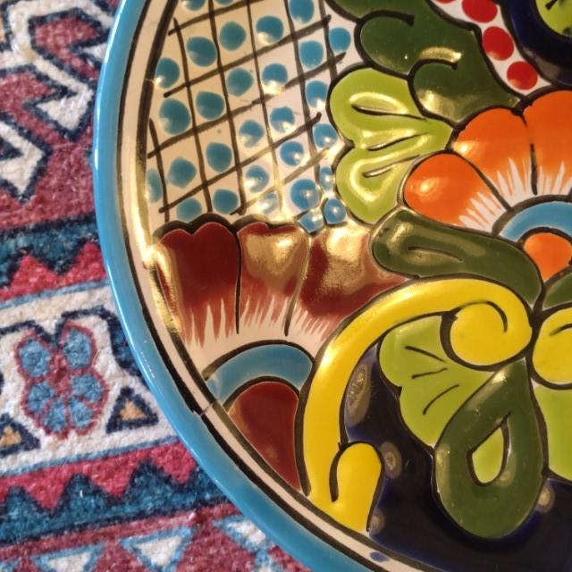 Mexico Guanajuato Ware Round Plate Blue 2 Types In Total Pltter Maindish Pasta Plate Tacos　