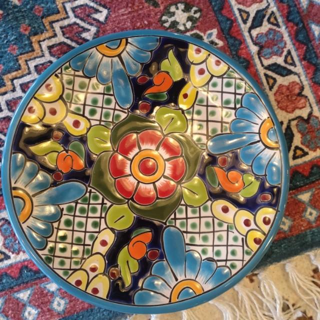 Mexico Guanajuato Ware Round Plate Blue 2 Types In Total Pltter Maindish Pasta Plate Tacos　