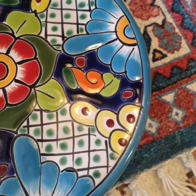 Mexico Guanajuato Ware Round Plate Blue 2 Types In Total Pltter Maindish Pasta Plate Tacos　