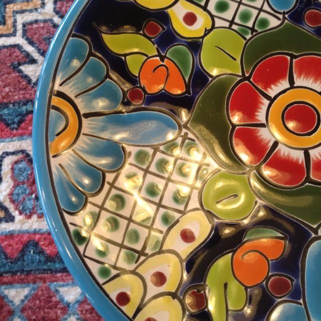 Mexico Guanajuato Ware Round Plate Blue 2 Types In Total Pltter Maindish Pasta Plate Tacos　