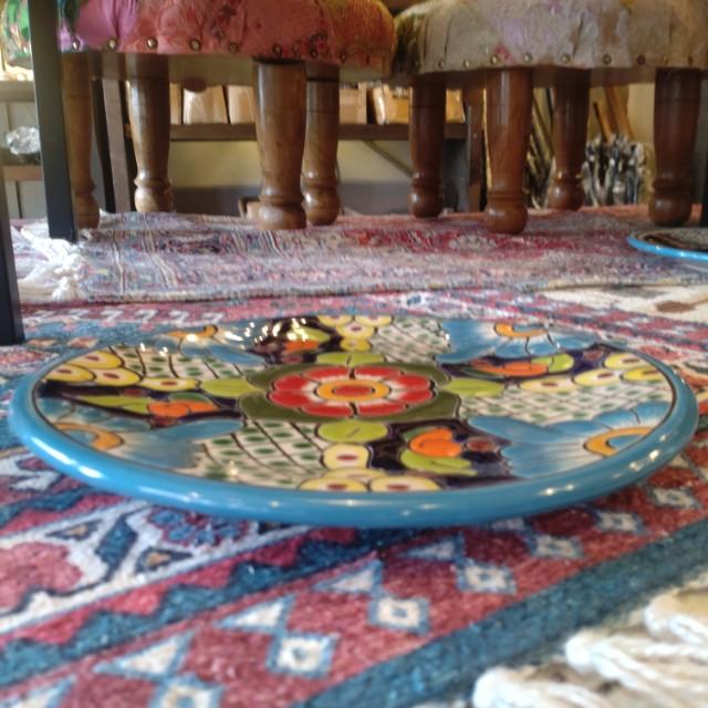 Mexico Guanajuato Ware Round Plate Blue 2 Types In Total Pltter Maindish Pasta Plate Tacos　