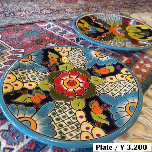 Mexico Guanajuato Ware Round Plate Blue 2 Types In Total Pltter Maindish Pasta Plate Tacos　
