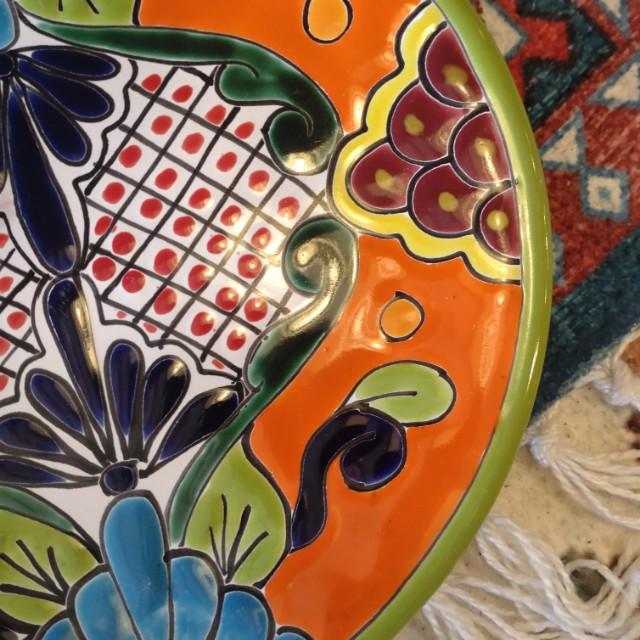 Mexico　Guanajuato Ware　Round Plate Green 2 Types In Total　Pltter　Maindish　Pasta Plate　Tacos　