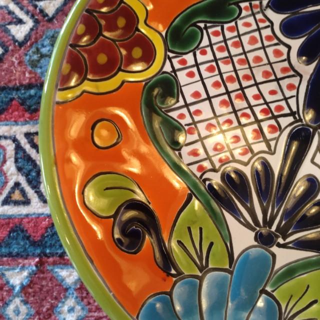 Mexico　Guanajuato Ware　Round Plate Green 2 Types In Total　Pltter　Maindish　Pasta Plate　Tacos　