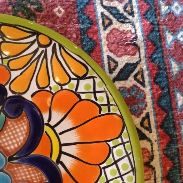 Mexico　Guanajuato Ware　Round Plate Green 2 Types In Total　Pltter　Maindish　Pasta Plate　Tacos　