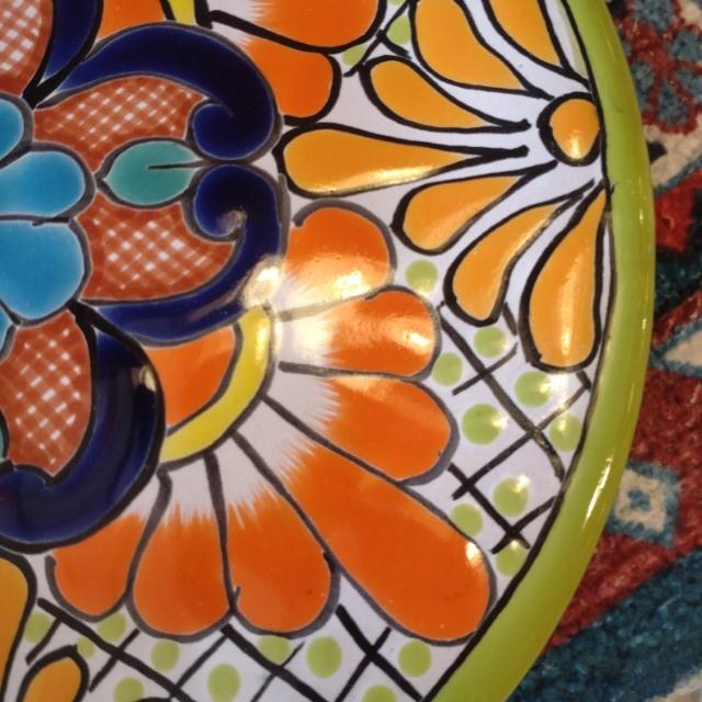 Mexico　Guanajuato Ware　Round Plate Green 2 Types In Total　Pltter　Maindish　Pasta Plate　Tacos　