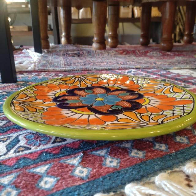 Mexico　Guanajuato Ware　Round Plate Green 2 Types In Total　Pltter　Maindish　Pasta Plate　Tacos　