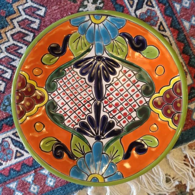 Mexico　Guanajuato Ware　Round Plate Green 2 Types In Total　Pltter　Maindish　Pasta Plate　Tacos　