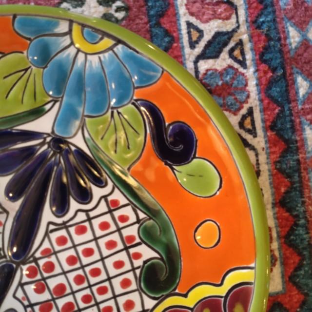 Mexico　Guanajuato Ware　Round Plate Green 2 Types In Total　Pltter　Maindish　Pasta Plate　Tacos　