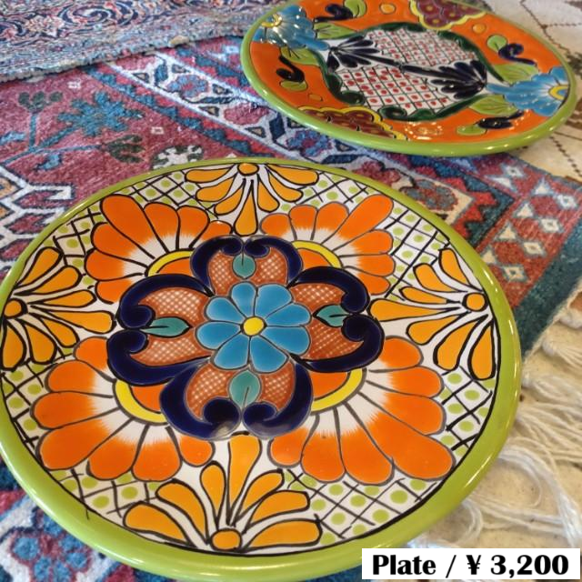 Mexico　Guanajuato Ware　Round Plate Green 2 Types In Total　Pltter　Maindish　Pasta Plate　Tacos　