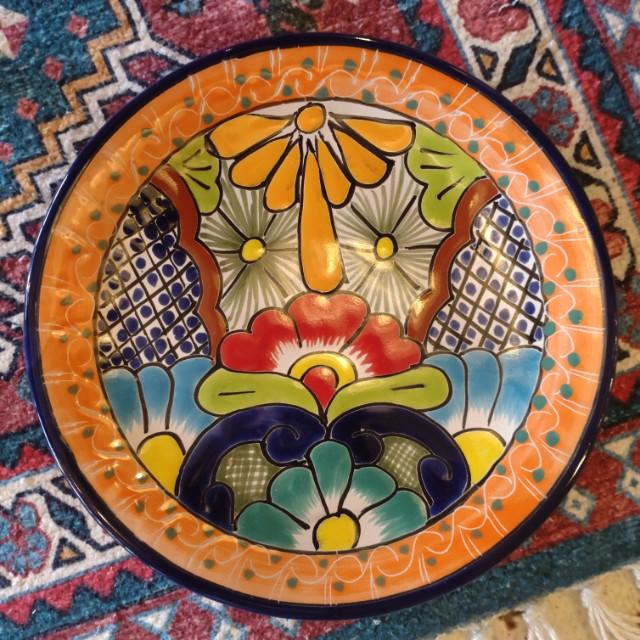 Mexico　Guanajuato Ware　Round Plate Navy　Pltter　Maindish　Pasta Plate　Tacos　