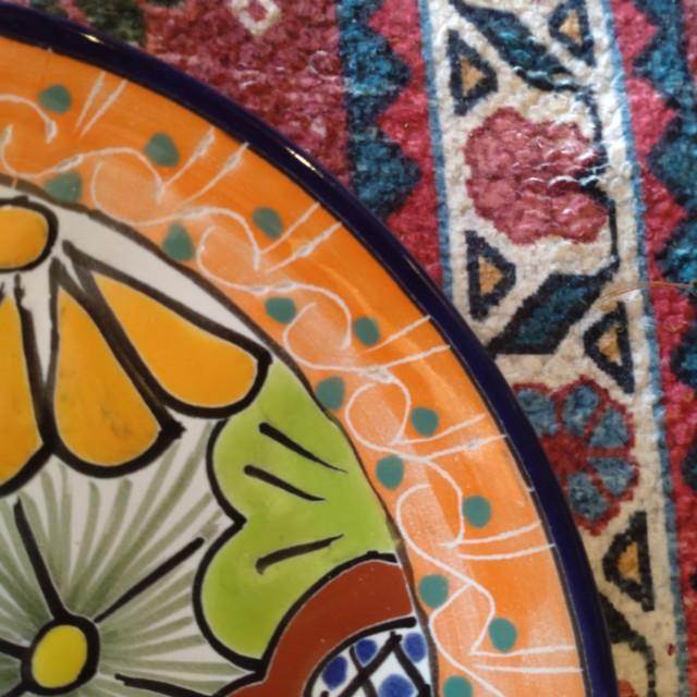 Mexico　Guanajuato Ware　Round Plate Navy　Pltter　Maindish　Pasta Plate　Tacos　