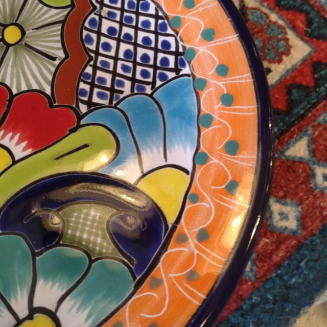 Mexico　Guanajuato Ware　Round Plate Navy　Pltter　Maindish　Pasta Plate　Tacos　
