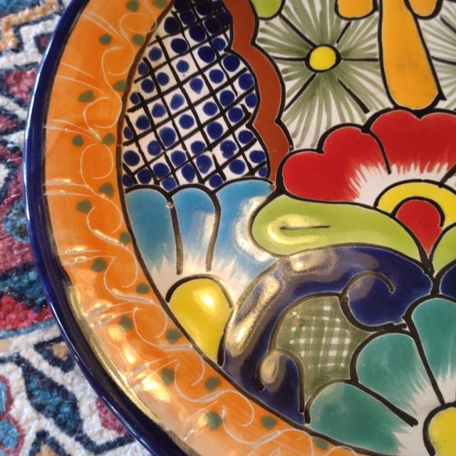 Mexico　Guanajuato Ware　Round Plate Navy　Pltter　Maindish　Pasta Plate　Tacos　