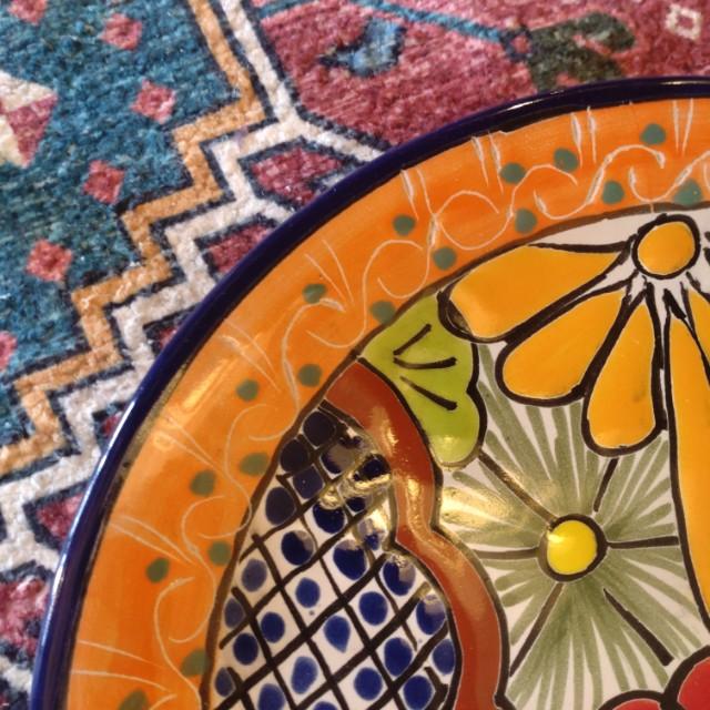 Mexico　Guanajuato Ware　Round Plate Navy　Pltter　Maindish　Pasta Plate　Tacos　