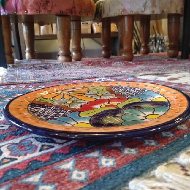 Mexico　Guanajuato Ware　Round Plate Navy　Pltter　Maindish　Pasta Plate　Tacos　