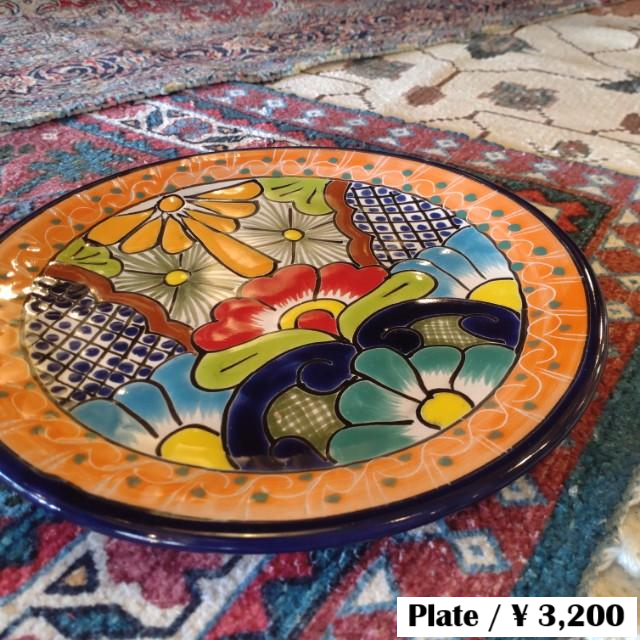 Mexico　Guanajuato Ware　Round Plate Navy　Pltter　Maindish　Pasta Plate　Tacos　