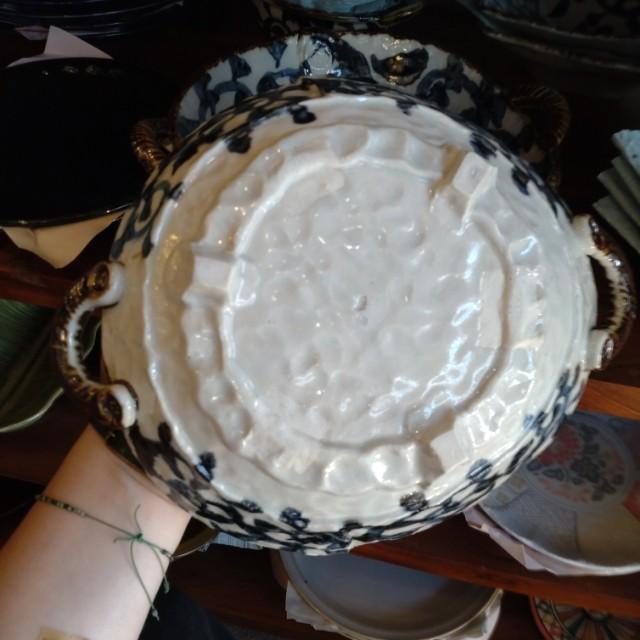 手書きたこ唐草　万能大鉢 大鉢 日本製 美濃焼 和食器 和食　煮物　角皿　小鉢　そば　うどん　麺類　麺鉢