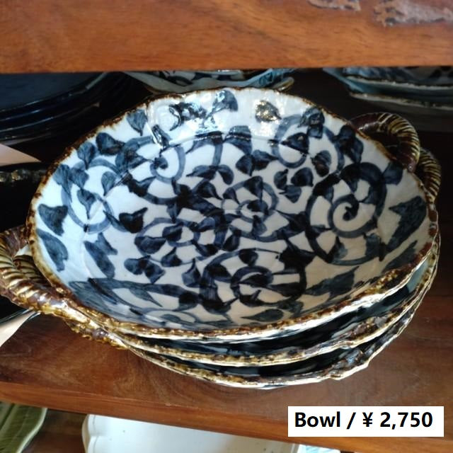 手書きたこ唐草　万能大鉢 大鉢 日本製 美濃焼 和食器 和食　煮物　角皿　小鉢　そば　うどん　麺類　麺鉢