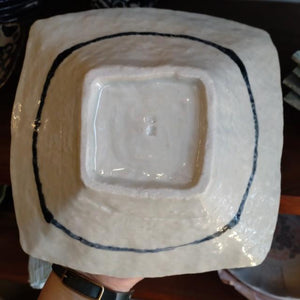 手書きたこ唐草　角型多用鉢 中鉢 日本製 美濃焼 和食器 和食　煮物　角皿　小鉢