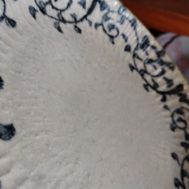 手書きたこ唐草　菊彫7.0深皿　 日本製 美濃焼 和食器 和食　パスタ皿　大皿　