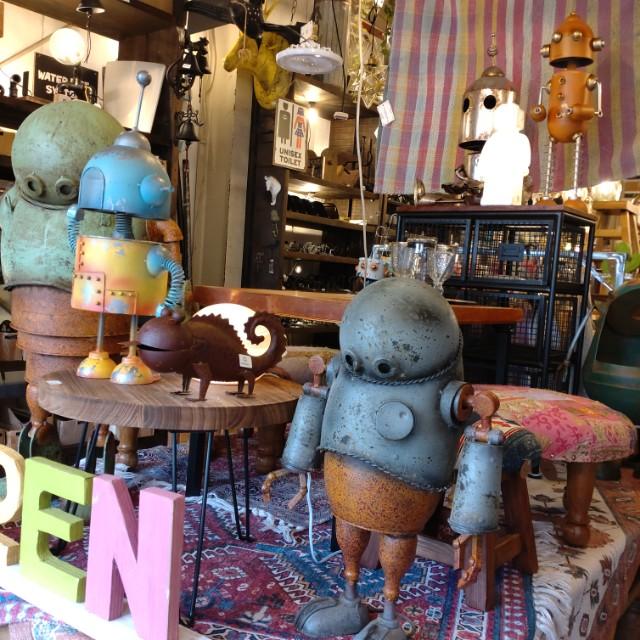 Metal Robo Solder Gardening　Object Robot　Ornaments　Retro　Antique Style　Handmade