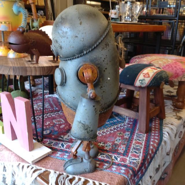 Metal Robo Solder Gardening　Object Robot　Ornaments　Retro　Antique Style　Handmade