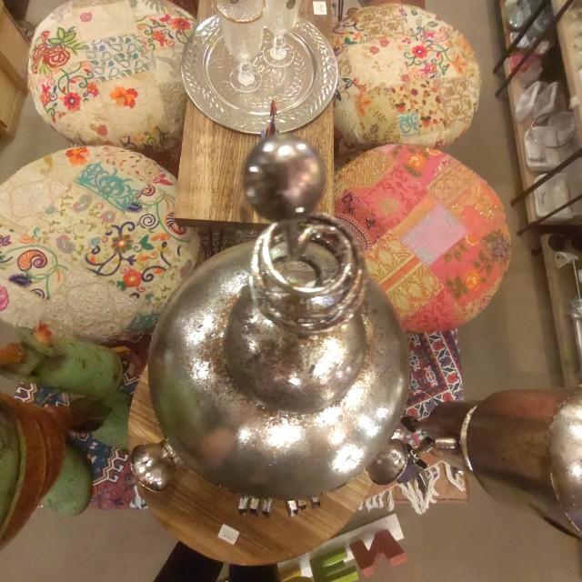 メタルロボパペット座り ガーデニング オブジェ ロボット　置物　レトロ　アンティーク風　ハンドメイド