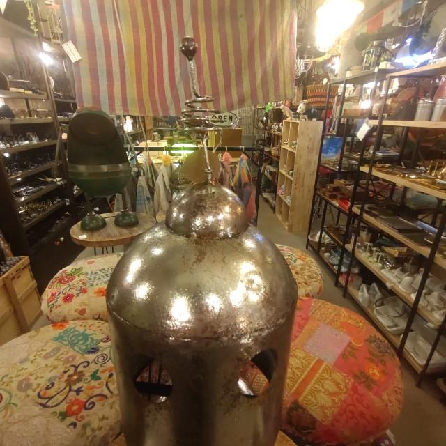 メタルロボパペット座り ガーデニング オブジェ ロボット　置物　レトロ　アンティーク風　ハンドメイド