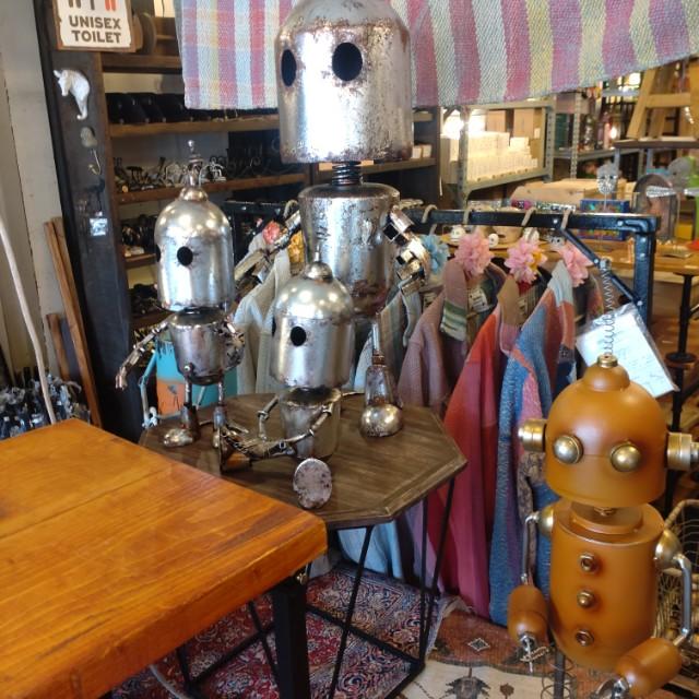 Metal Robo Puppet 　Size M　Gardening Object Robot　Ornaments　Retro　Antique Style　Handmade