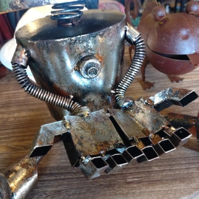 Metal Robo Puppet 　Size M　Gardening Object Robot　Ornaments　Retro　Antique Style　Handmade