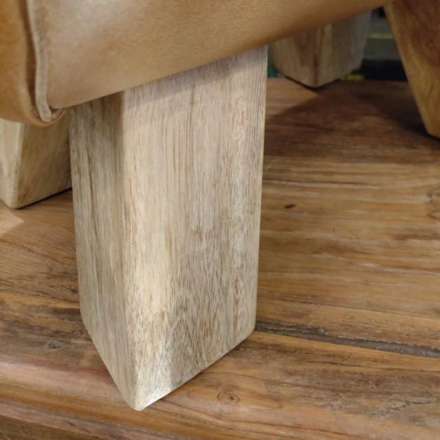 LEATHER WOODEN STOOL Leather Uden Stool Cow Leather Genuine Leather Stool Seat