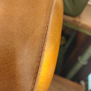 LEATHER WOODEN STOOL Leather Uden Stool Cow Leather Genuine Leather Stool Seat