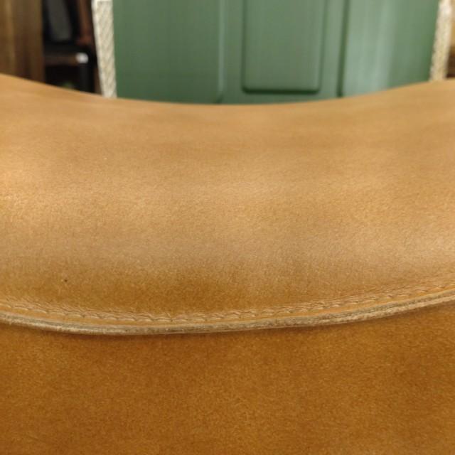 LEATHER WOODEN STOOL Leather Uden Stool Cow Leather Genuine Leather Stool Seat