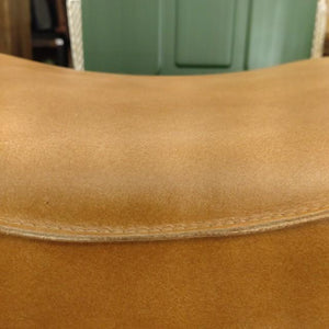 LEATHER WOODEN STOOL Leather Uden Stool Cow Leather Genuine Leather Stool Seat
