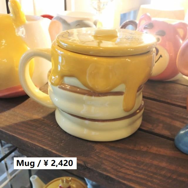 ディズニー　くまのプーさんフタ付きマグカップ　パンケーキ　ホットケーキ　キャラクター