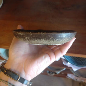 Oval Plate with Striped Mortar Design (Shima-Summon) - Available in 2 Colors - Small, Oval Plate - Japanese Tableware - Mino Ware　