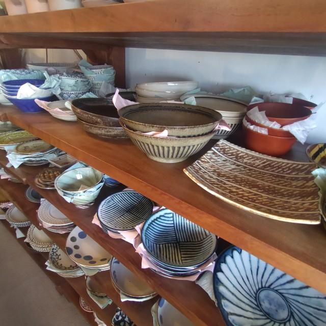 Oval Plate with Striped Mortar Design (Shima-Summon) - Available in 2 Colors - Small, Oval Plate - Japanese Tableware - Mino Ware　