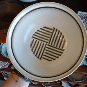 Striped Mortar Design Noodle Bowl, 2 Colors Available, Rice Bowl, Udon, Soba, Japanese Tableware, Mino Ware　
