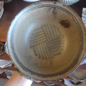 Striped Mortar Design Noodle Bowl, 2 Colors Available, Rice Bowl, Udon, Soba, Japanese Tableware, Mino Ware　