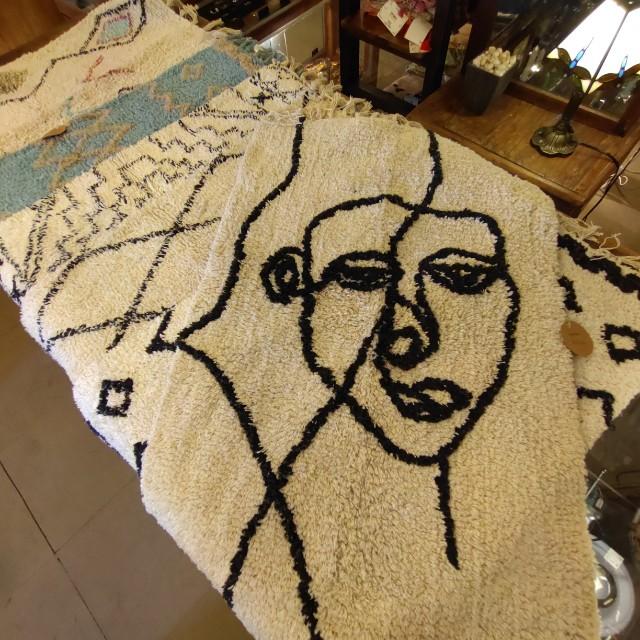 マットベルベリッシュ2　全3種　50×75　カラフル　モノクロ　　玄関　エントランス　ラグマット　インド