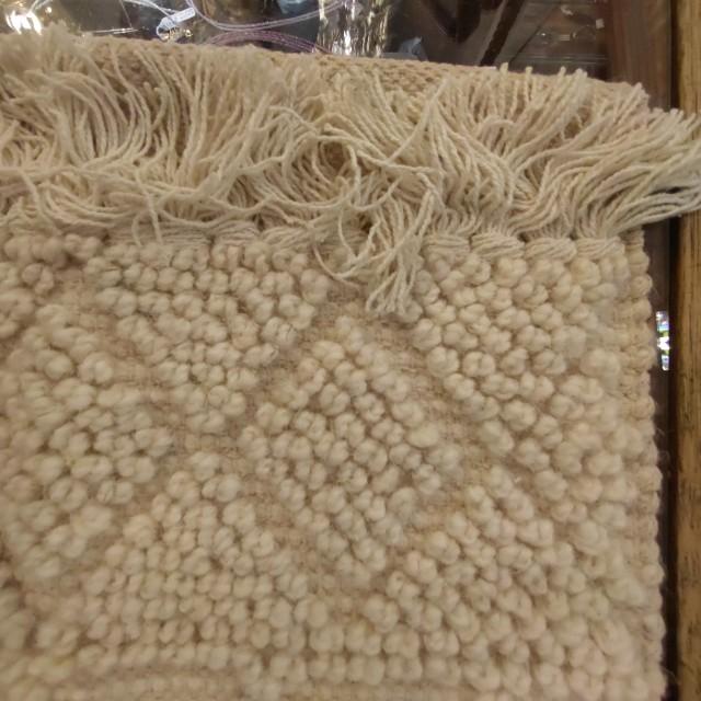 Mat Wool Deco 45x75 Ivory Wool Entrance Rug, India