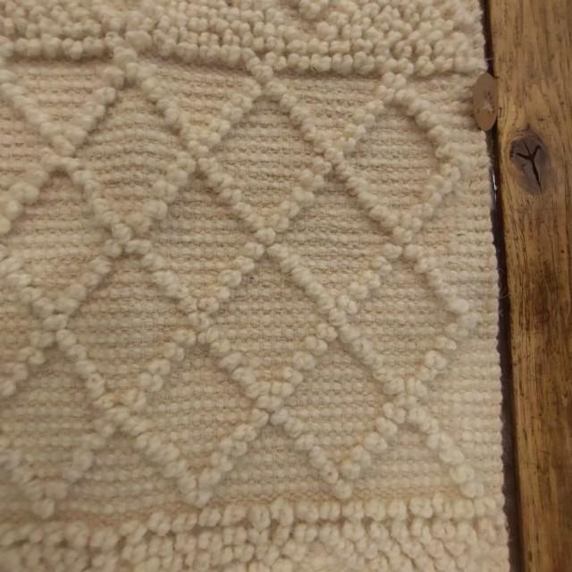 Mat Wool Deco 45x75 Ivory Wool Entrance Rug, India