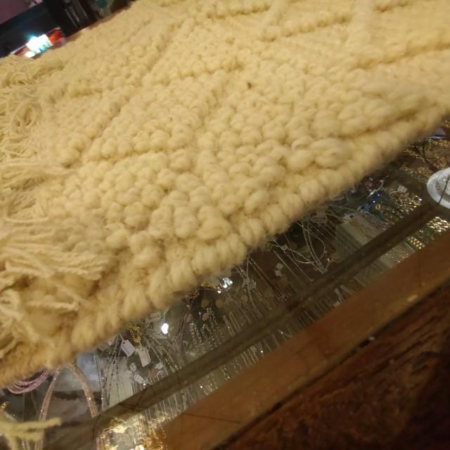 Mat Wool Deco 45x75 Ivory Wool Entrance Rug, India