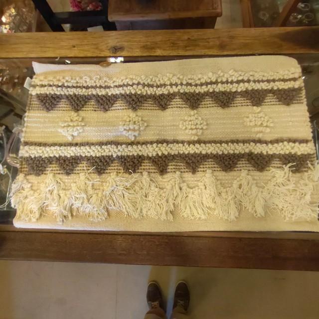 Mat Wool Deco 45x75 Brown Wool Entrance Rug, India