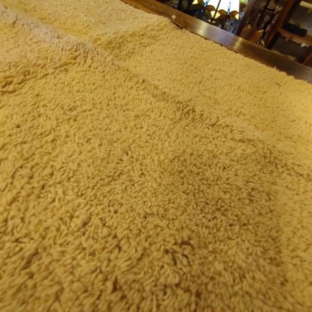 マットメロークロシェット　S　40×60　ベージュ　玄関　エントランス　ラグマット　インド