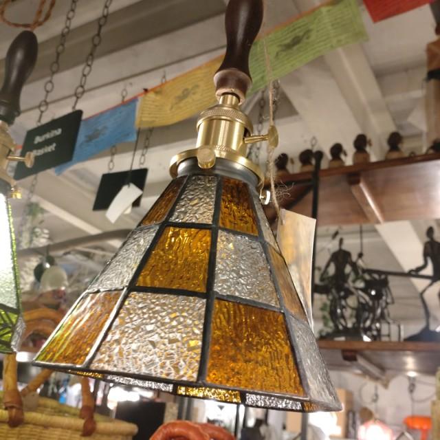 TOPANGA Lighting　ステンドグラスランプ　B　カラフル　ステンドグラス　吊照明　照明器具　光彩　リビング　キッチンカウンター　カフェ　BAR