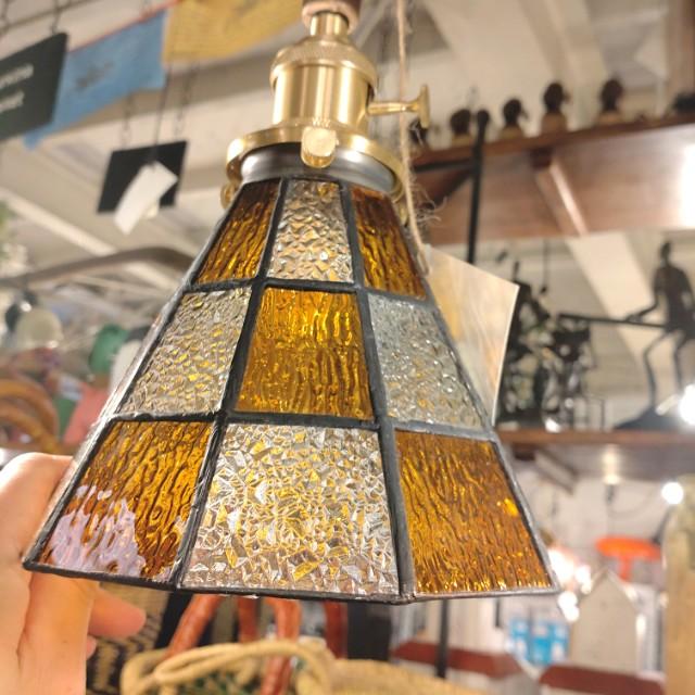 TOPANGA Lighting　ステンドグラスランプ　B　カラフル　ステンドグラス　吊照明　照明器具　光彩　リビング　キッチンカウンター　カフェ　BAR