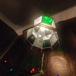 TOPANGA Lighting　ステンドグラスランプ　A　カラフル　ステンドグラス　吊照明　照明器具　光彩　リビング　キッチンカウンター　カフェ　BAR