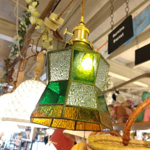 TOPANGA Lighting　ステンドグラスランプ　A　カラフル　ステンドグラス　吊照明　照明器具　光彩　リビング　キッチンカウンター　カフェ　BAR
